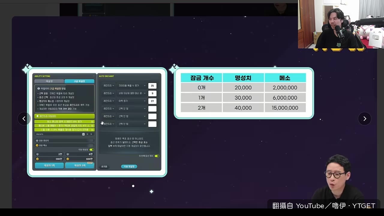 內潛三排傳說洗法消耗楓幣與名聲