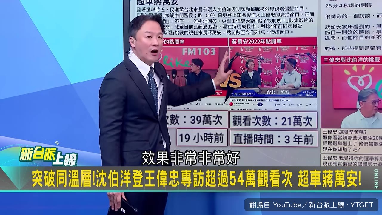 王偉忠在節目上寫下安心兩個字