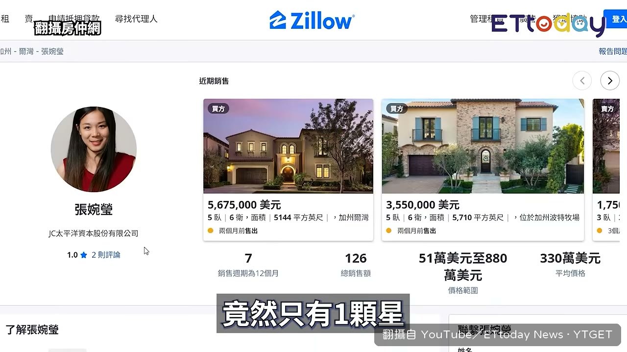 房仲網評價只有一顆星