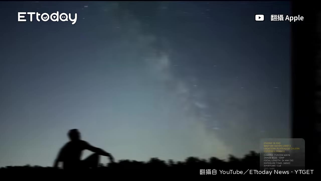 星空照片用 f/1.8 光圈拍攝