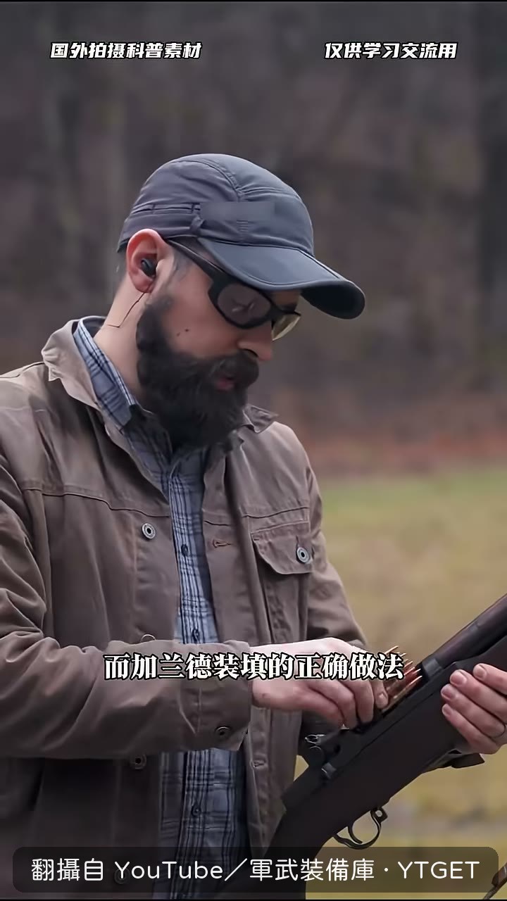 正確裝填要用右手掌抵住拉柄