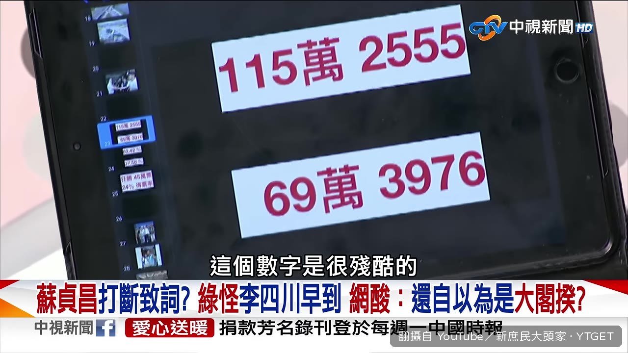 侯友宜115萬票對林佳龍69萬票
