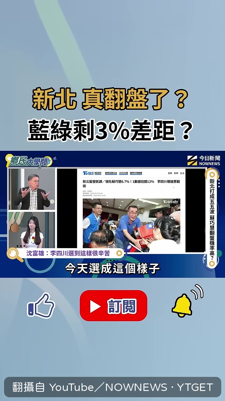 國民黨新北選情岌岌可危