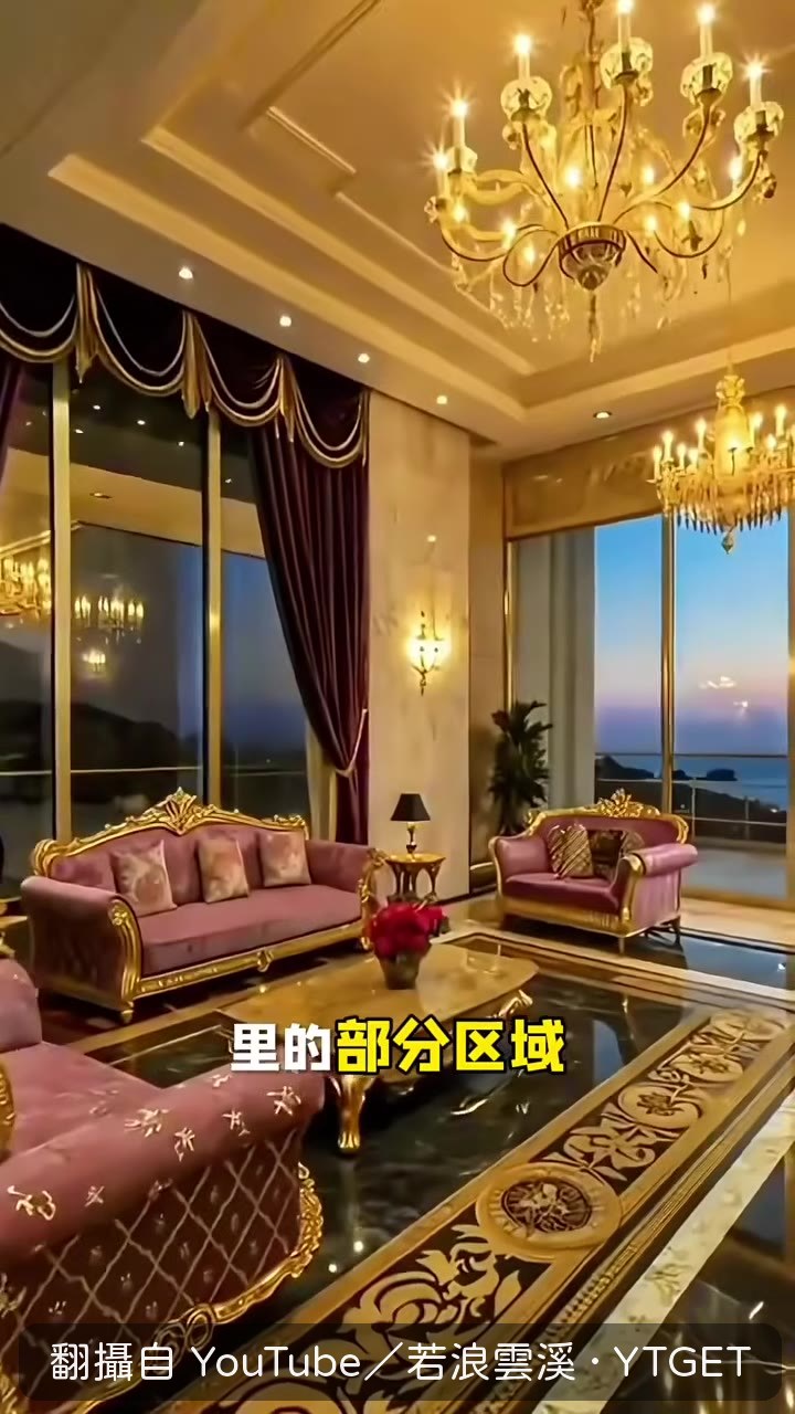 豪宅部分割槽域用純金打造