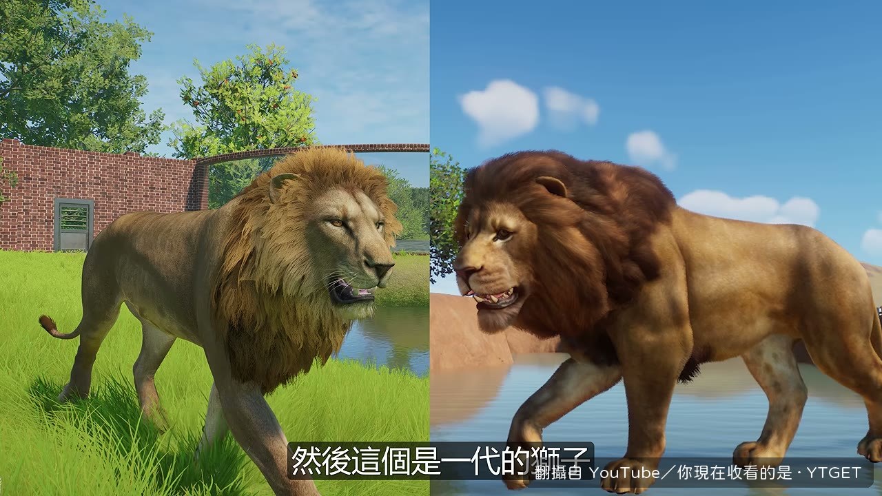 一代與二代獅子並排比較