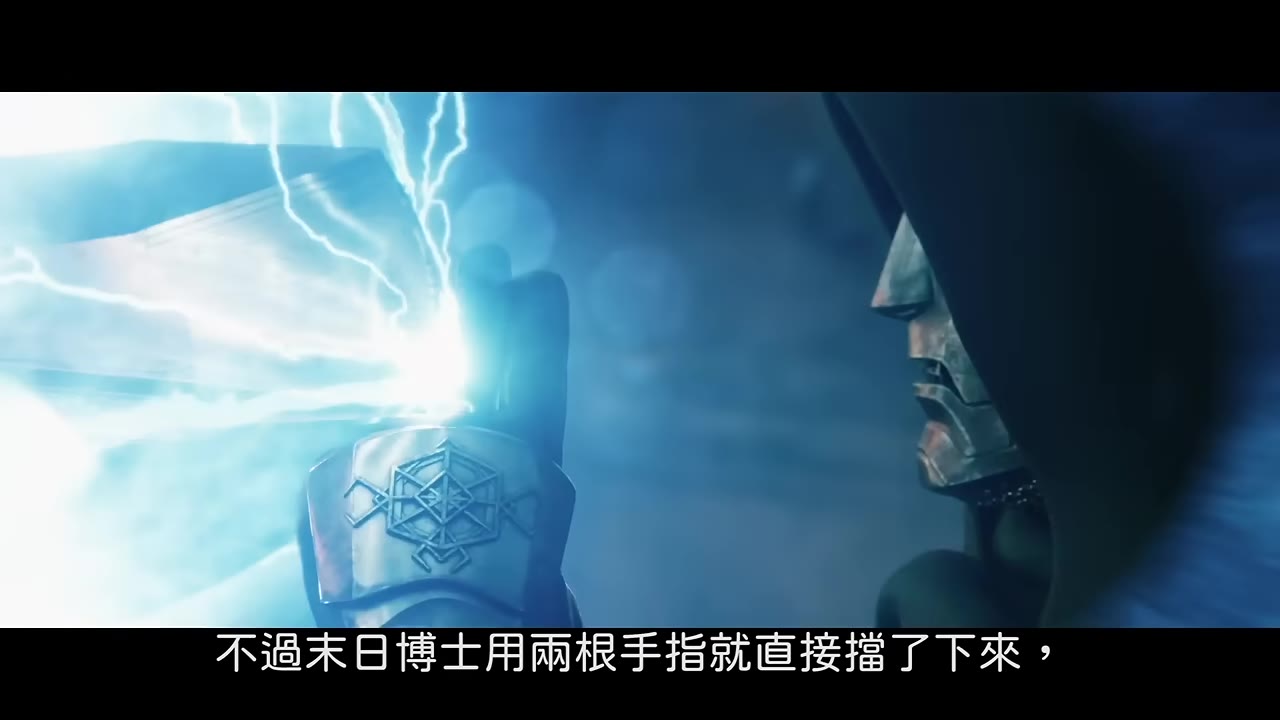 末日博士用兩根手指擋下索爾的風暴破壞者