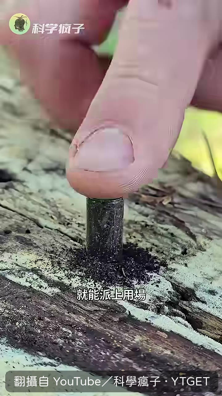 黑色膠囊裝高錳酸鉀，白色裝糖