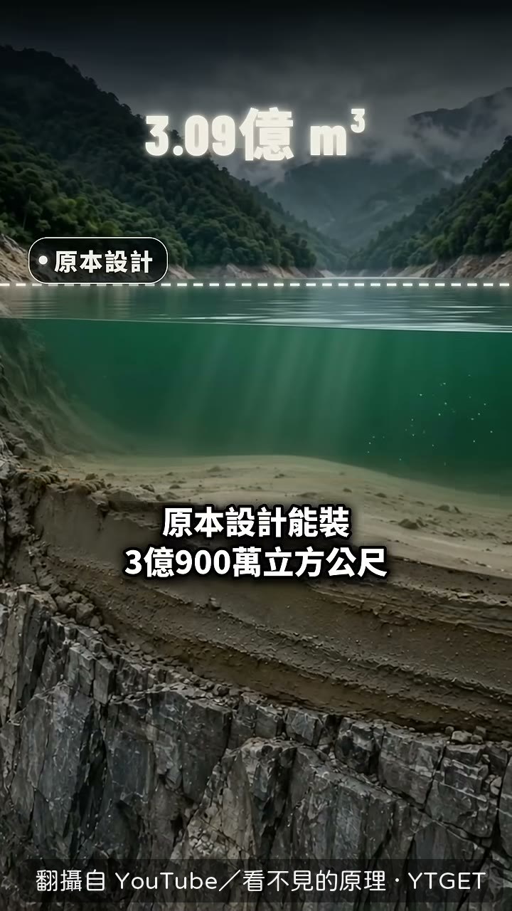 水庫容量從 3.09 億掉到 2.08 億