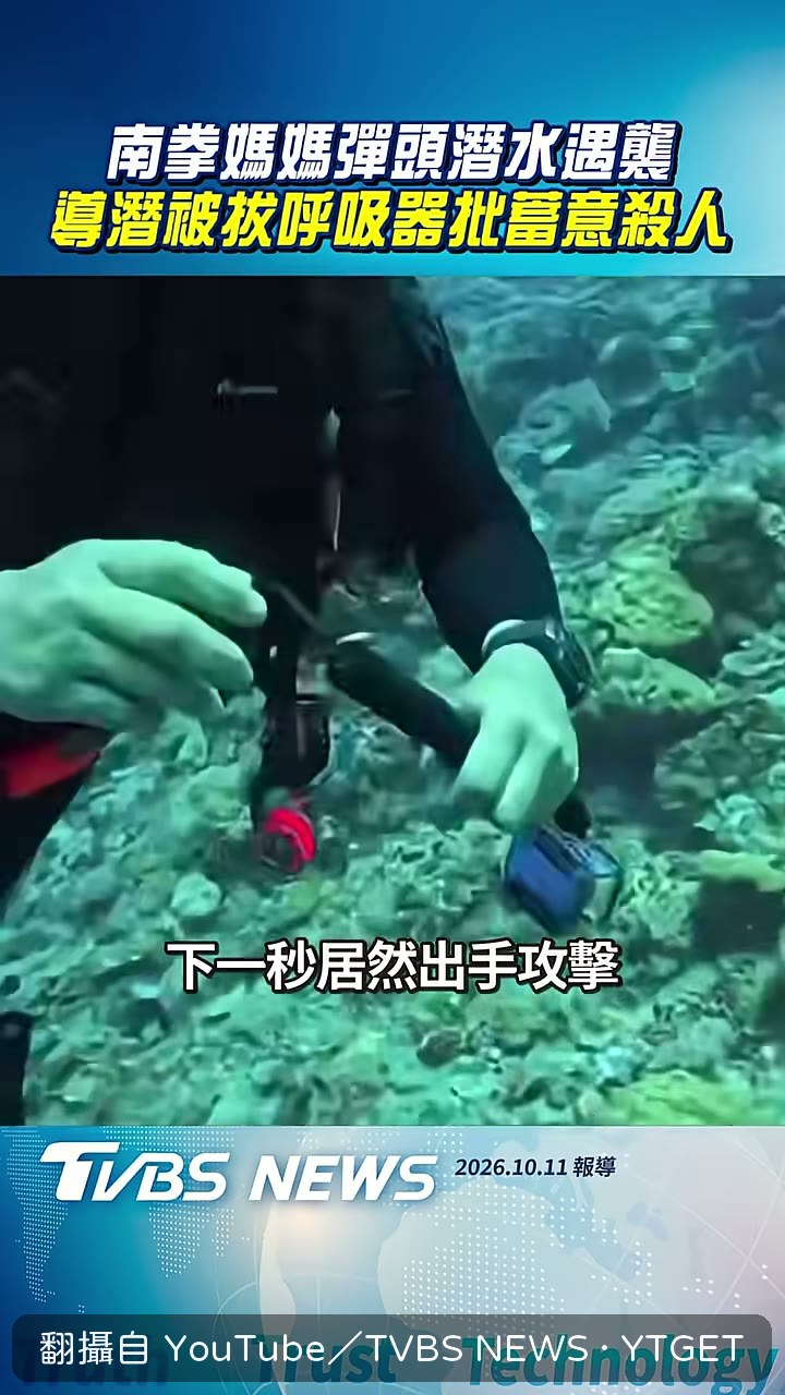 鏡頭前韓國籍潛水業者突然出手攻擊