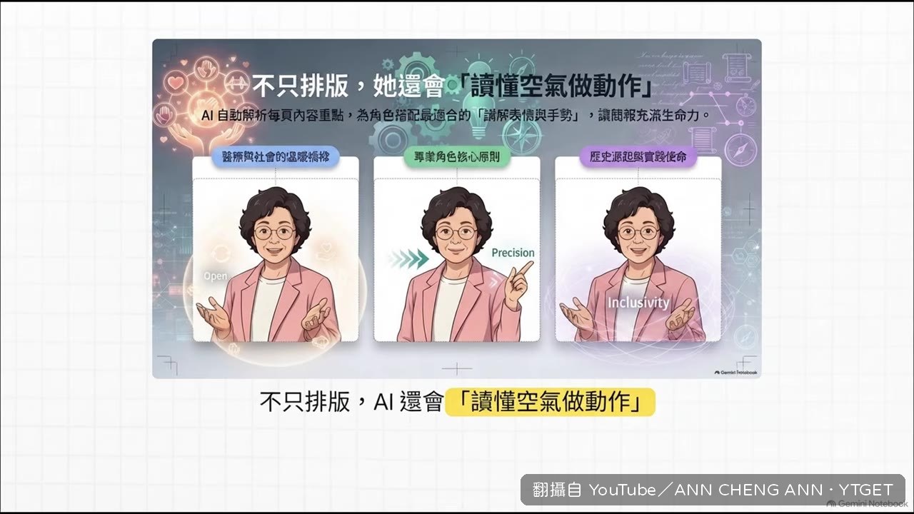講到包容時主角張開雙手