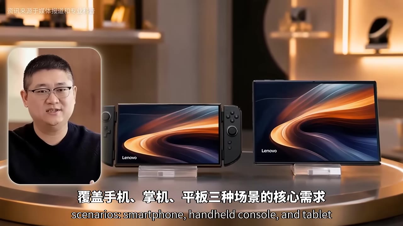 聯想摺疊屏展開當平板,合上當掌機