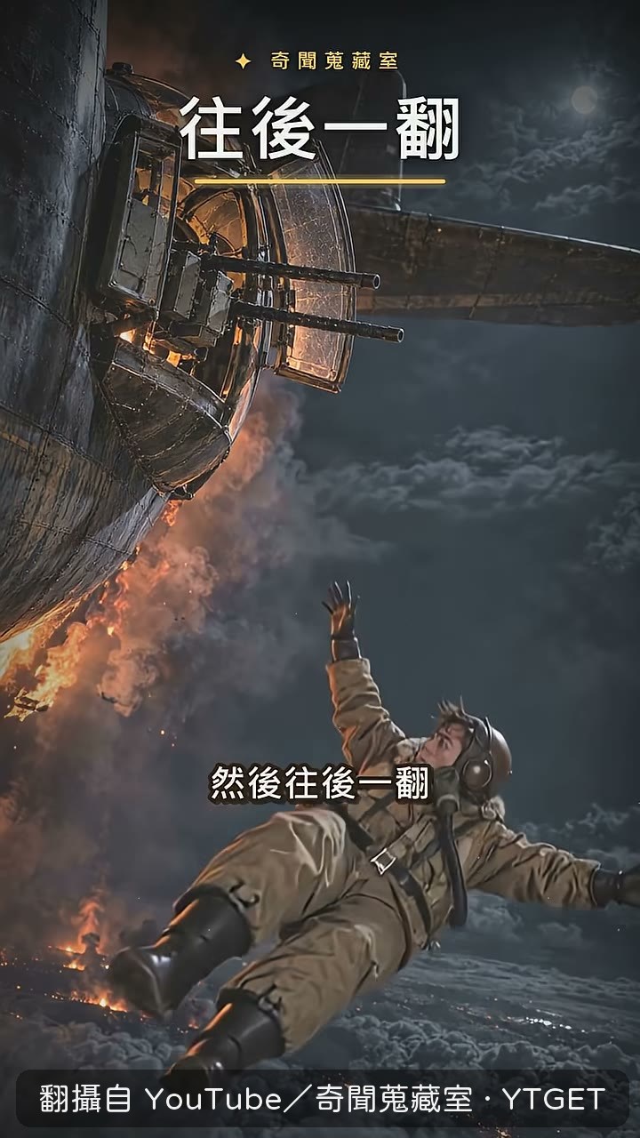往後一翻,沒傘跳進夜空