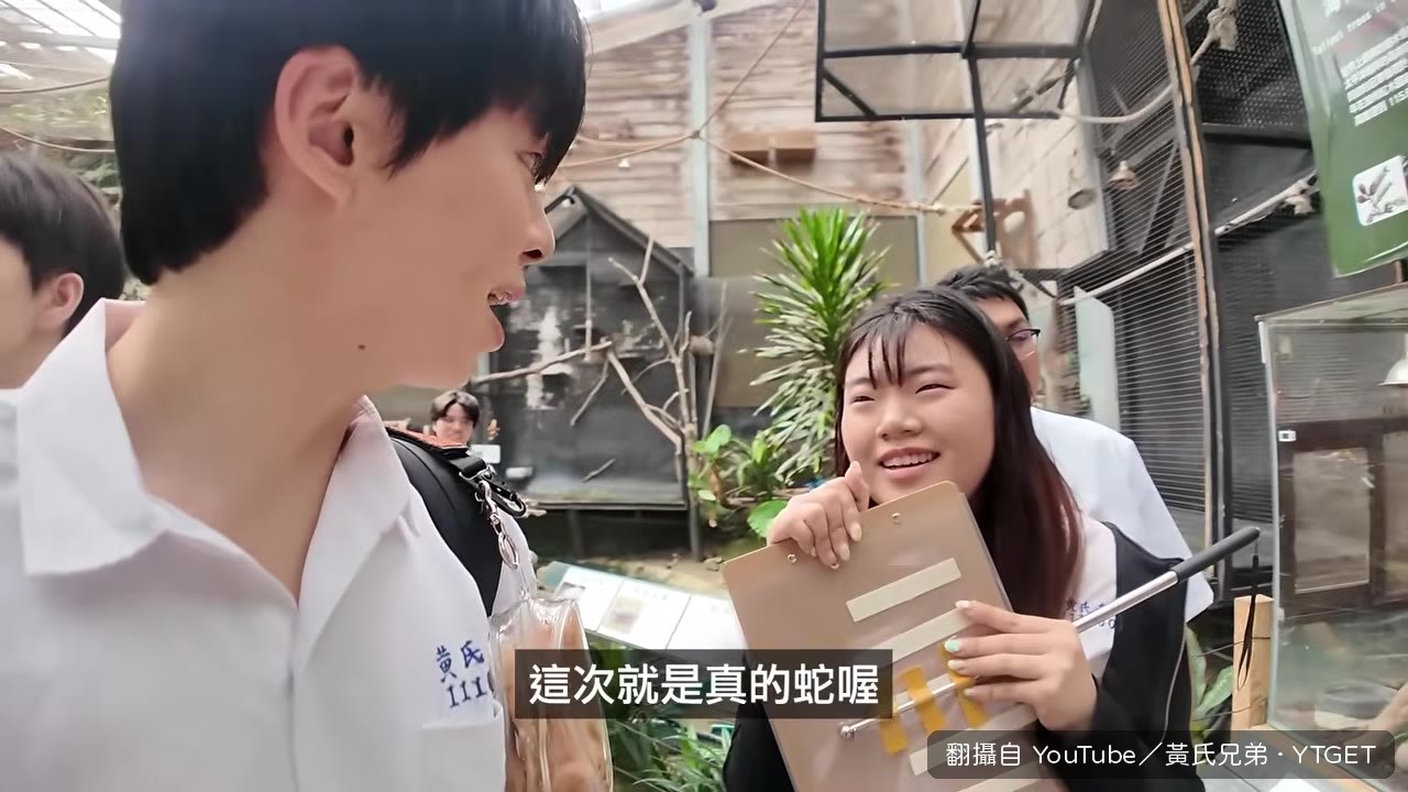 飼養員拿出球蟒讓大家摸
