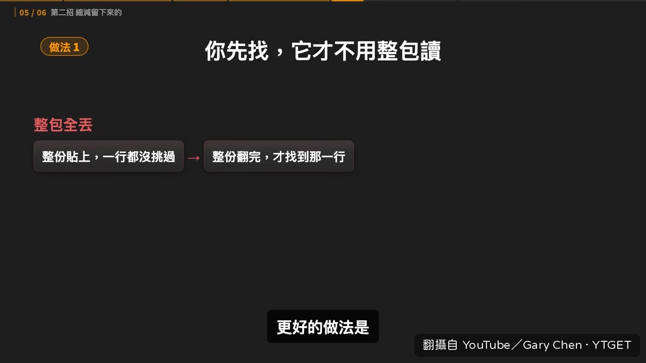 只把搜尋到的相關段落餵給 AI