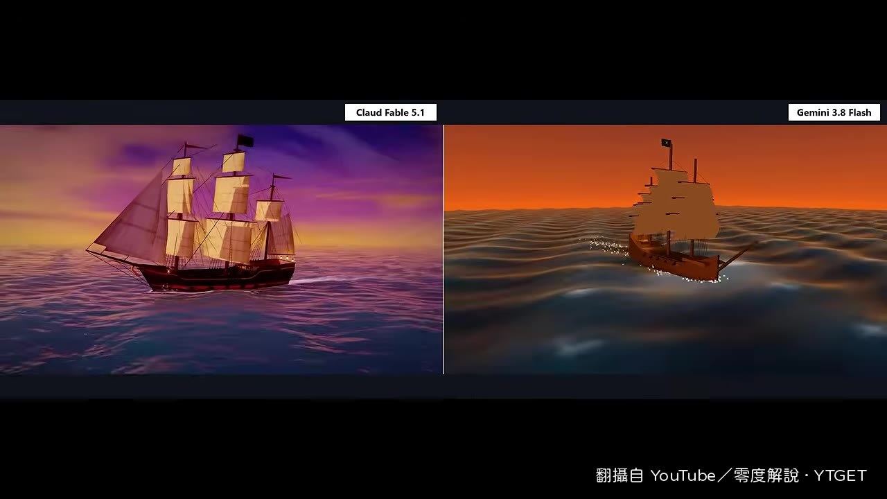 Claude 版船隻場景氛圍感較強
