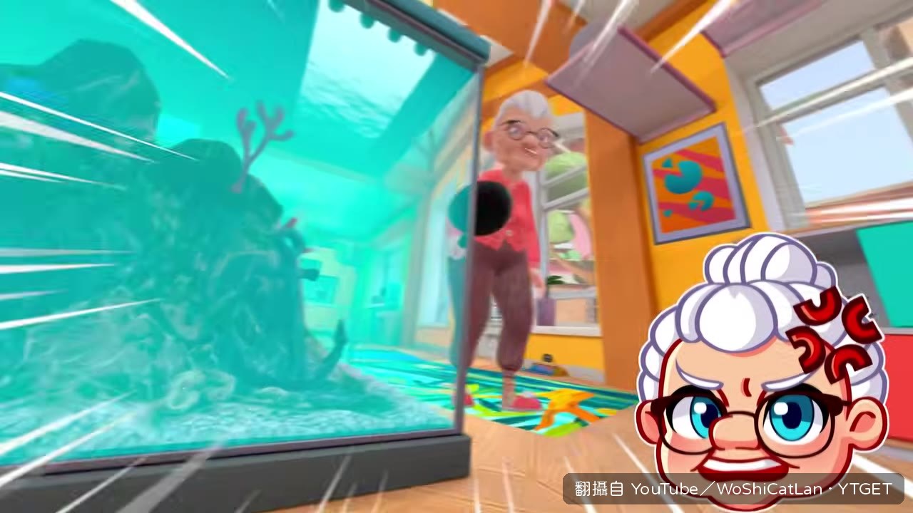 Cablin 被奶奶抓住,嚇得原地彈起