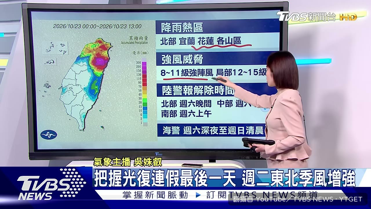 主播警告強陣風強度