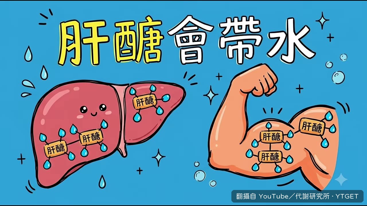 每一克肝醣，綁著三到四倍的水