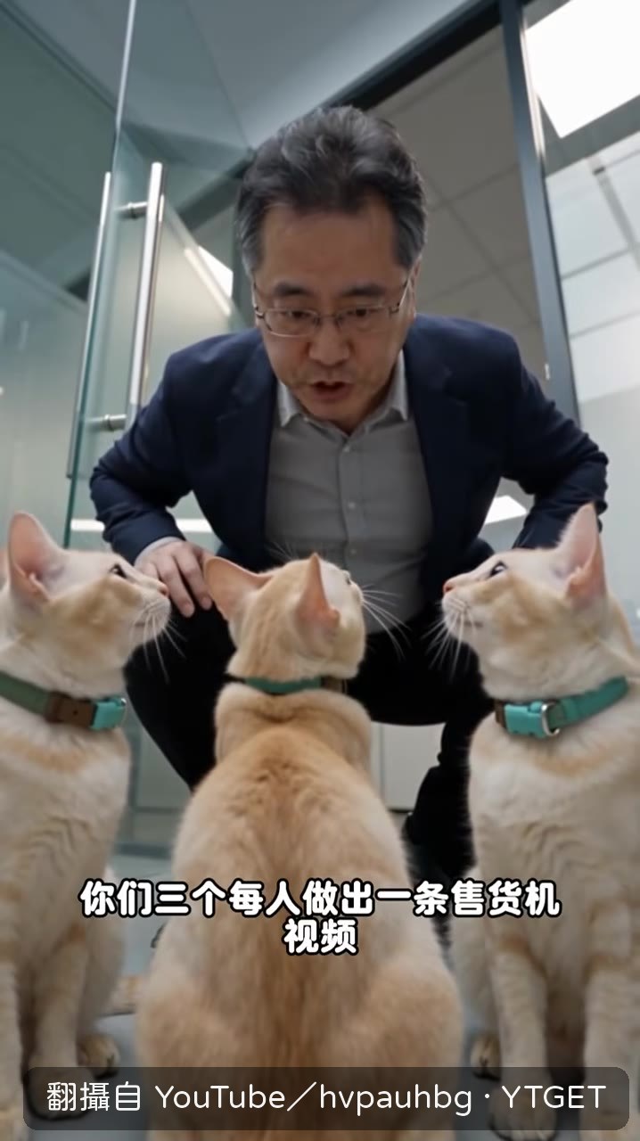 貓咪員工被老闆逼著做影片