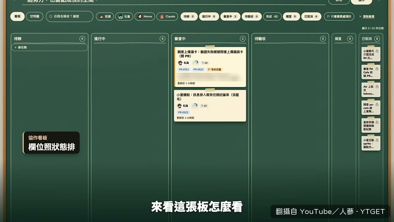 看板照狀態排，點誰就只看誰
