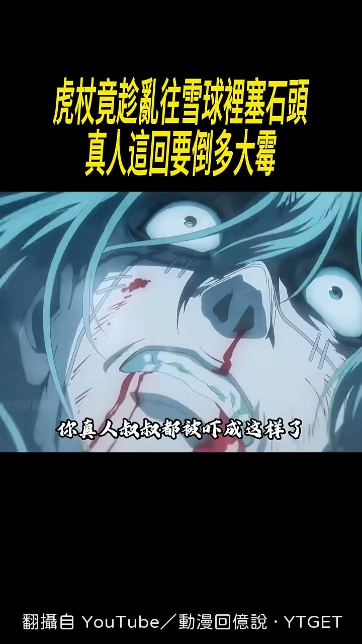 虎杖往雪球裡塞石頭
