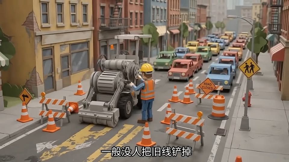 白線暗藏玻璃珠，揭開雨天騎士摔車的施工真相