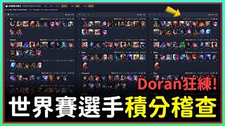 世界賽選手積分與角色池稽查,Doran高強度練習成對比