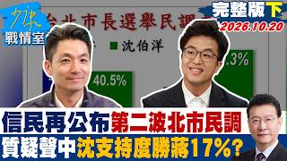 信民台北民調沈伯洋勝蔣萬安17% 來賓拆解抽樣爭議與司法辦案時機