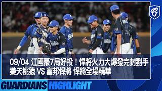江國豪七局無失分,富邦19安打13比0完封樂天